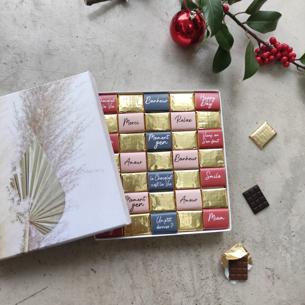 Coffret de luxe chocolats par la marque les moments suspendus